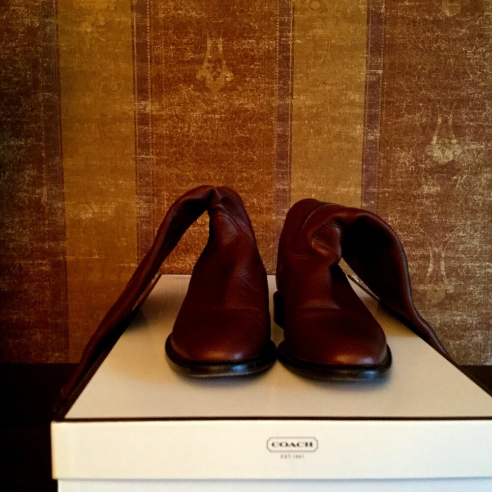 Coach Leather Womens Victoria Brown Two Toned Boots Size 8